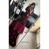 Luxe velvet- deep plum Gharara