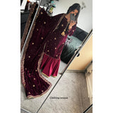 Luxe velvet- deep plum Gharara