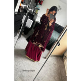 Luxe velvet- deep plum Gharara